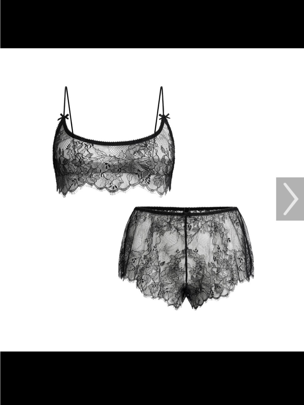 Skims New with tags size 2X SKIMS Black Sheer Floral Lace Bralette & Shorts Set